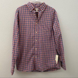 NWT Sonoma gray orange plaid checkered medium